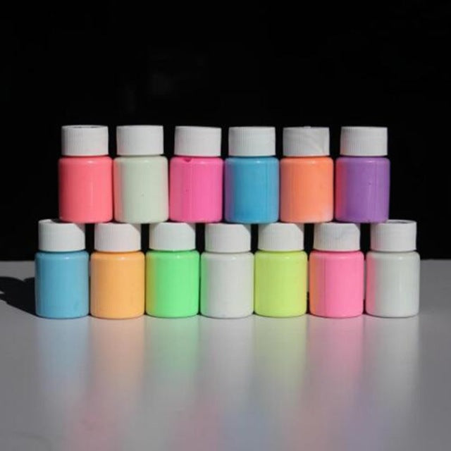 13 Color DIY Top Eco Non-toxic Odor Free Waterproof Graffiti Paint Luminous Acrylic Glow in The Dark Pigment Party Walls