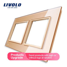 Load image into Gallery viewer, Livolo Luxury White Pearl Crystal Glass, EU standard, Double Glass Panel For Wall Switch&amp;Socket, C7-2SR-11  (4 Colors)