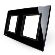 Load image into Gallery viewer, Livolo Luxury White Pearl Crystal Glass, EU standard, Double Glass Panel For Wall Switch&amp;Socket, C7-2SR-11  (4 Colors)